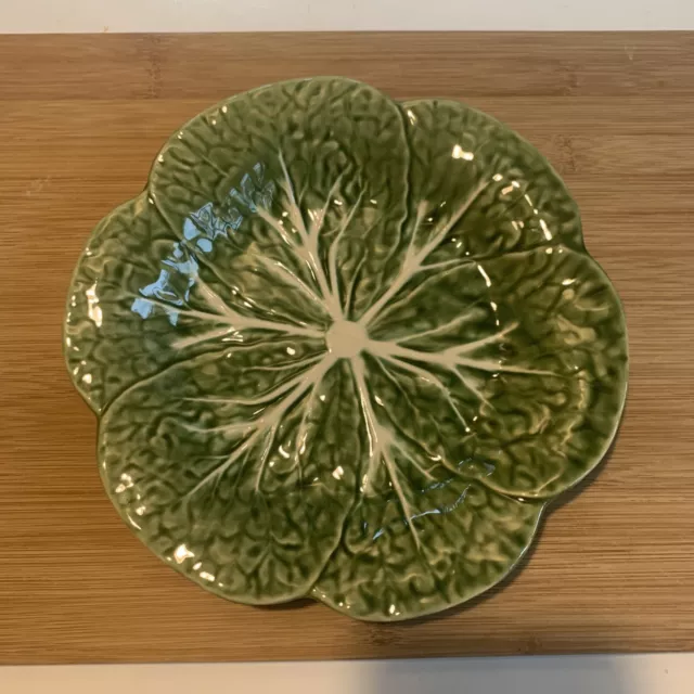 Vintage Set of 4 William Sonoma Made in Portugal Cabbage Leaf Plates 9.25”