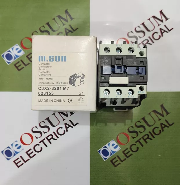 M.sun Cjx2-3201M7 Power Contactor 32A Voltage 220Vac Free Fast Shipping