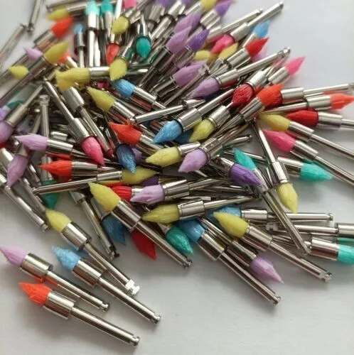 200 Pcs Dental Nylon Polishing Flat Latch Polisher Prophy Brush Disposable