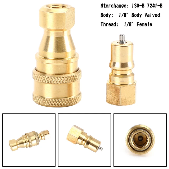 1/8" ISO7241-1B Tubo Idraulico In Ottone Gli Accoppiatori Disconnessione Rapida