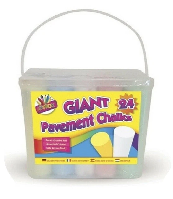 24 Gigante Pavimento Street Arte Tizas Grande Varios Colores Palos Craft Escuela