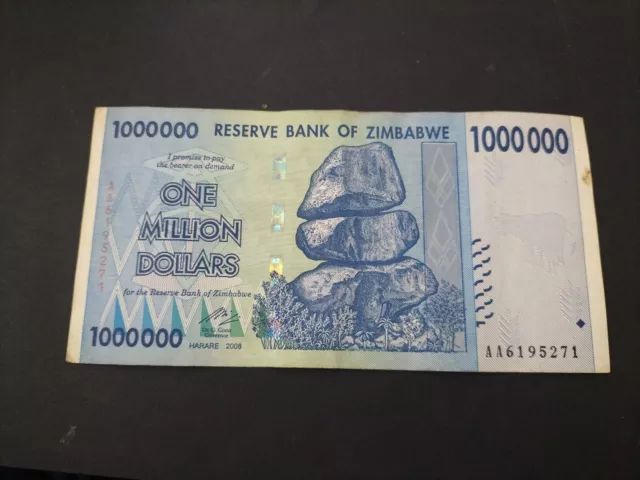 Zimbabue 2008 1 millón de dólares