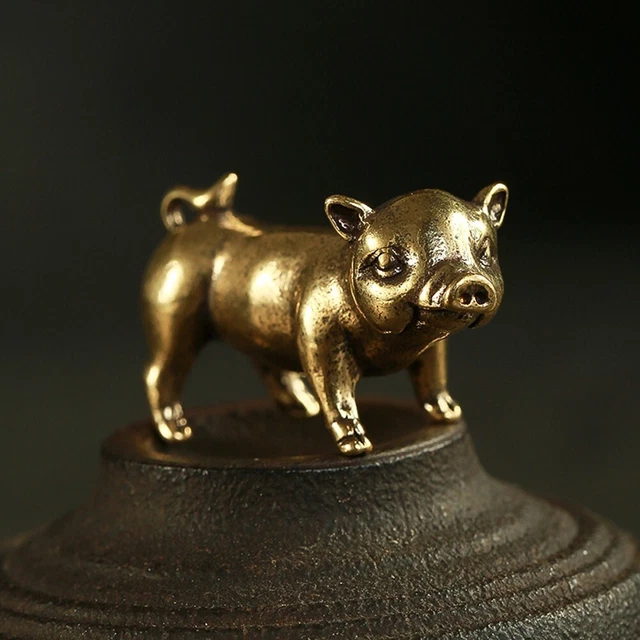 Unique Brassware Pig Pendant Chinese Zodiac Ornament Pure Copper 3 3x1 7cm 3