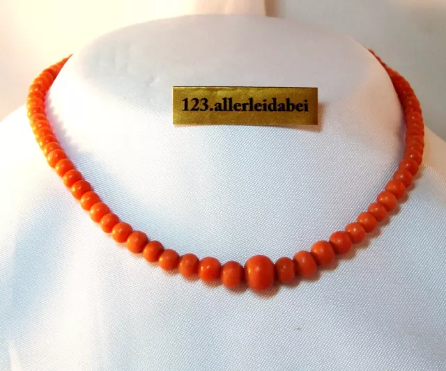 Korallen Kette 84,5 cm Collier Korallenkette Koralle old coral necklace / BH 580