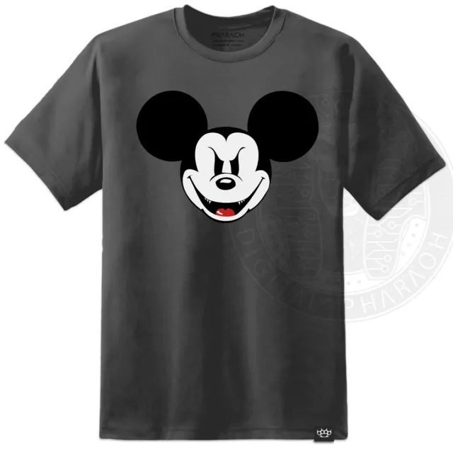 Böser Mickey Maus Disney T - Hemd Hochwertiger Aufdruck Retro Kinder Obey 1984