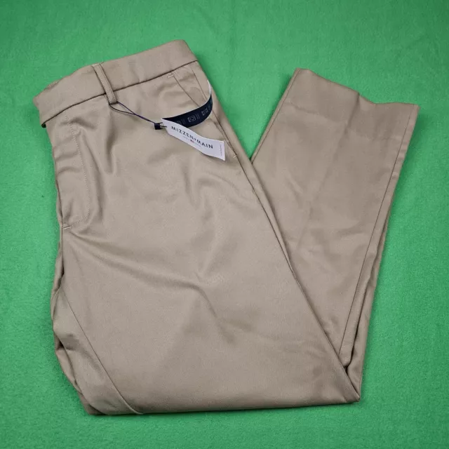 Mizzen + Main Pants Men Size 36 Brown Straight Fit Stretch Comfort Chino Dress