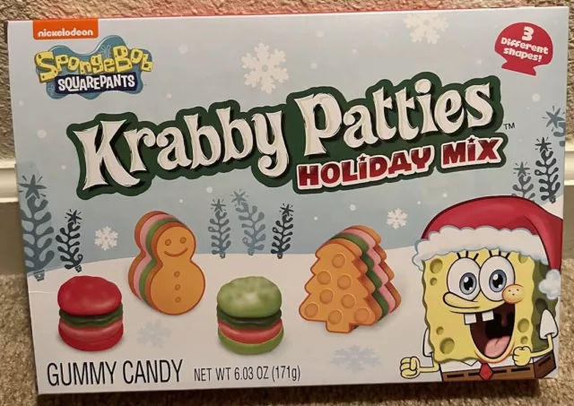 Spongebob Squarepants Krabby Patties Gummy Holiday Mix Candy Giant Theater Box