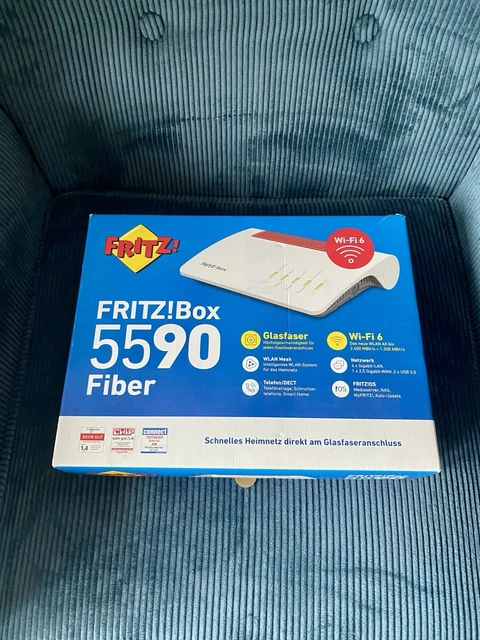 FRITZ!BOX 5590 FIBER, Wi-Fi 6, AON, GPON Glasfaser Router EUR 199,00 ...