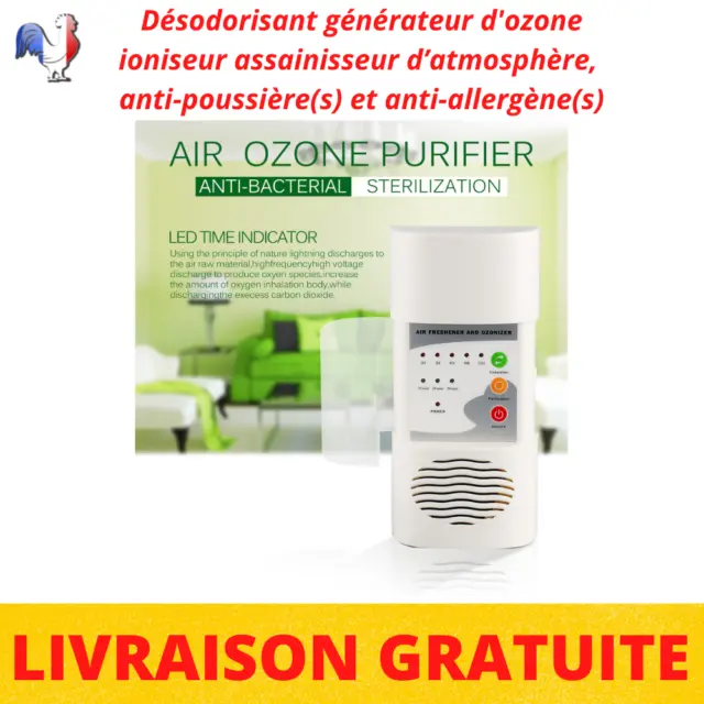 Désodorisant générateur d'ozone ioniseur anti-poussières anti-allergies