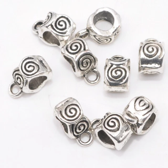40 un. Conector de fianza colgante de fianza de plata tibetana 8x12 mm
