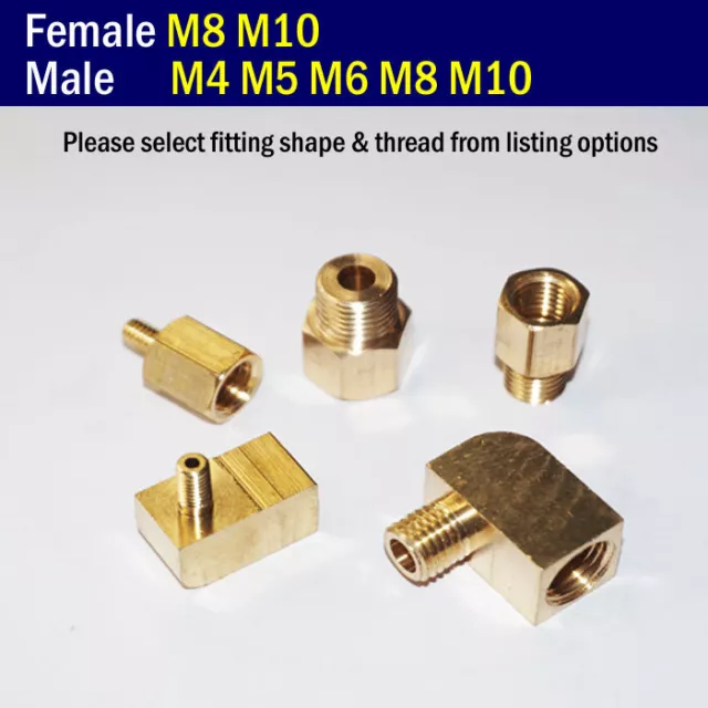 Female M8 M10 to Male M4 M5 M6 M8 M10 Reducer Fitting Thread Adapter Connector