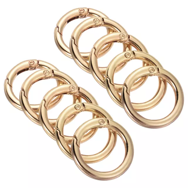 10pcs 28x20x4mm Spring Gate O Rings Round Snap Clip for Keyrings Light Gold