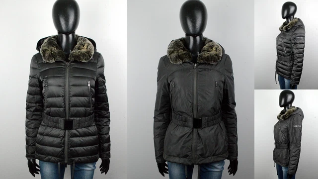 Peuterey Piumino Reversibile Donna Taglia 40 ( S ) Cappotto Grigio con Cappuccio
