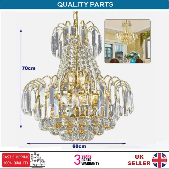 Modern Luxury K9 Crystal Chandelier Ceiling Light Pendant Lamp Fixture Ø60cm