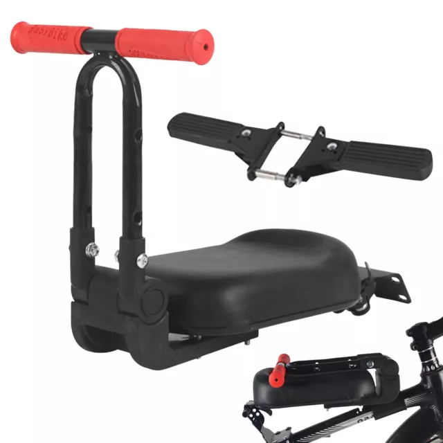 Bicycle Front Mounted Bike Child Seat Foldable Sturdy Seat With Handrail Safe