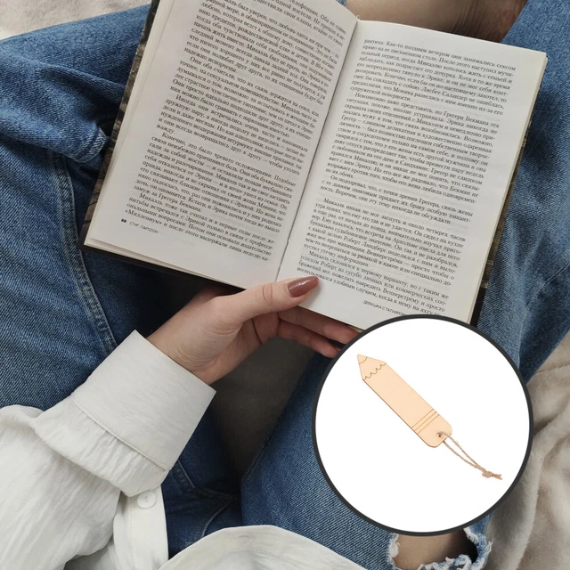 10 Pcs Wood Crafts Tags Reading Page Markers Wooden Bookmark Christmas