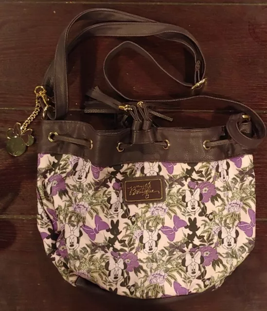 Disney Boutique Purple Minnie Mouse Flower Bag Crossbody Purse