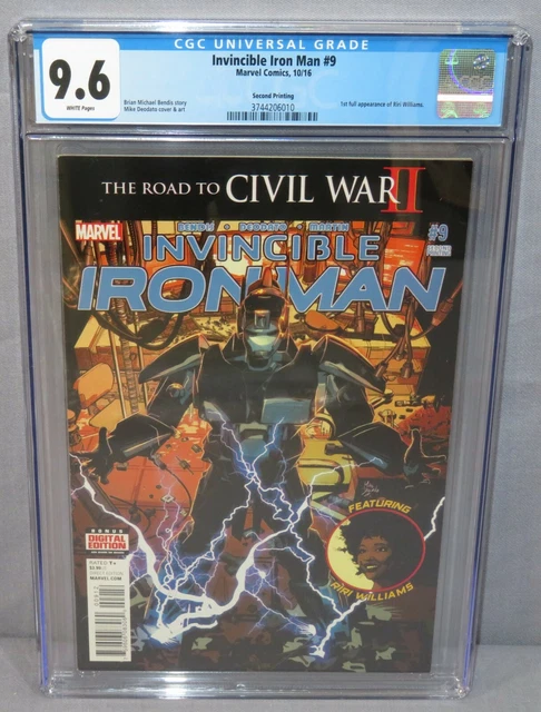 INVINCIBLE IRON MAN #9 (Riri Williams, Ironheart 1st app) CGC 9.6 NM+ 2nd Print