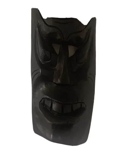 African  Art - Hand Carved Wood Mask - Decorative Wall Hanging 22'' L