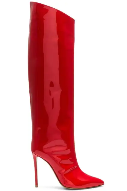 ALEXANDRE VAUTHIER  Alex Red Patent Leather Stiletto Knee High Boot Shoe 40