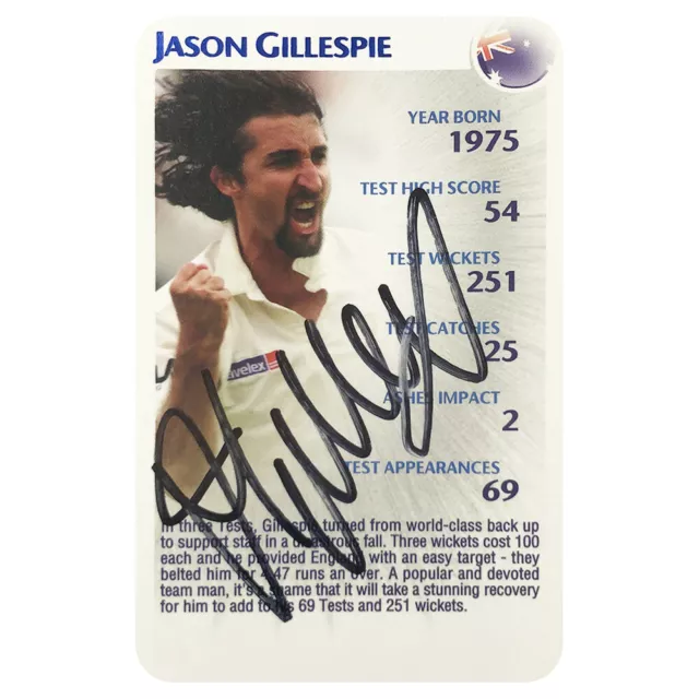 Signed Jason Gillespie Trading Card - Australia Cricket Ashes 2005 +COA