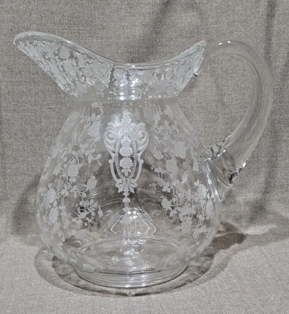 Cambridge Glass Rose Point Doulton Pitcher