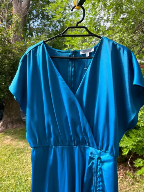 Gorgeous Wayne Cooper dress in vibrant teal, office to evening wear, size 10 2