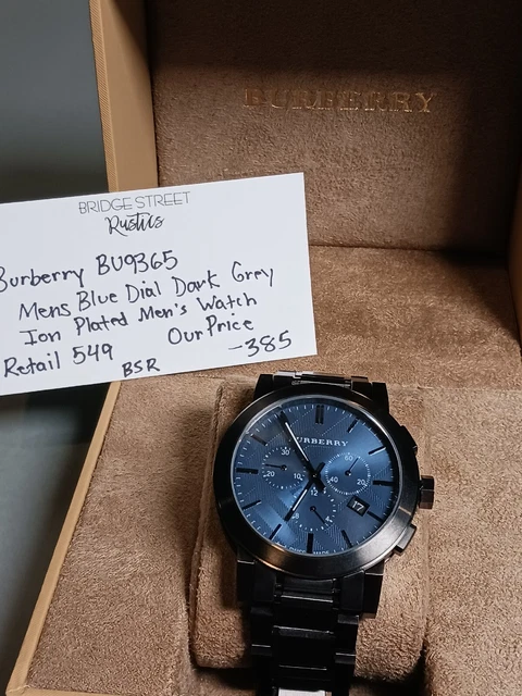 Burberry BU9365 Chronograph 42mm Blue Dial Dark Grey Ion-plated Men's Watch