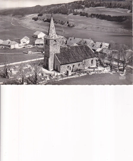 Carte postale ancienne postcard LA CHAUX NEUVE DOUBS vue aérienne église