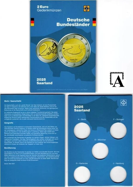 Germany 2 Euro UNC 2025 - SAARLAND - ADFGJ - Foto 3