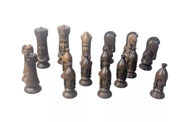 Vintage Lot of 16 Chess Game Pieces Replacements Ceramic 4" King 1970’s