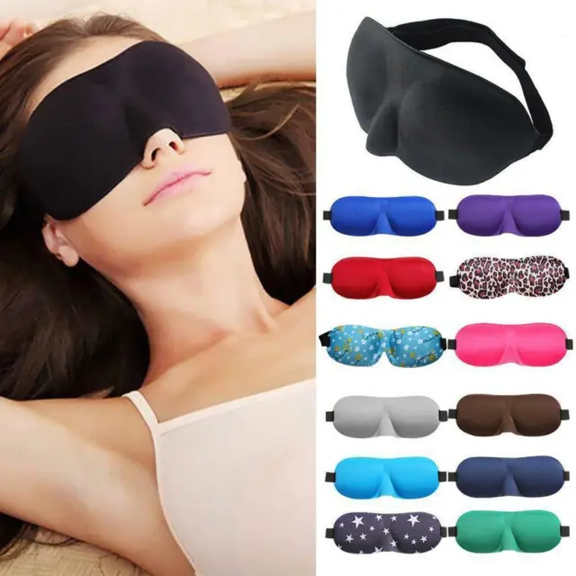 3D Travel Eye Mask Sleep Soft Padded Shade Cover Rest Relax Blindfold