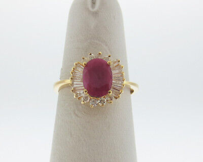 Estate 1-1/3 ct tw Natural Ruby Diamonds Solid 14k Yellow Gold Ring FREE Sizing