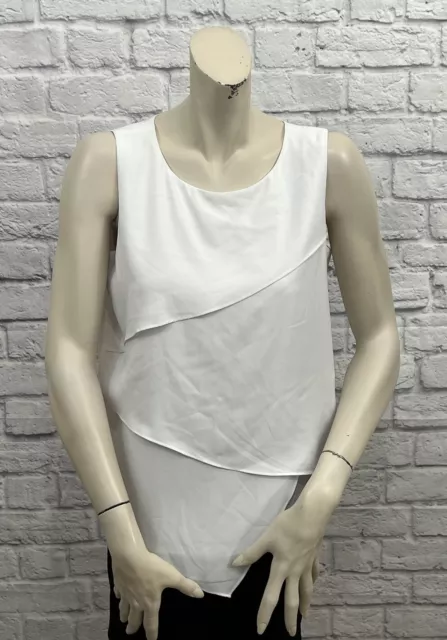 Calvin Klein Women’s Petite White Sleeveless Top Size Mp