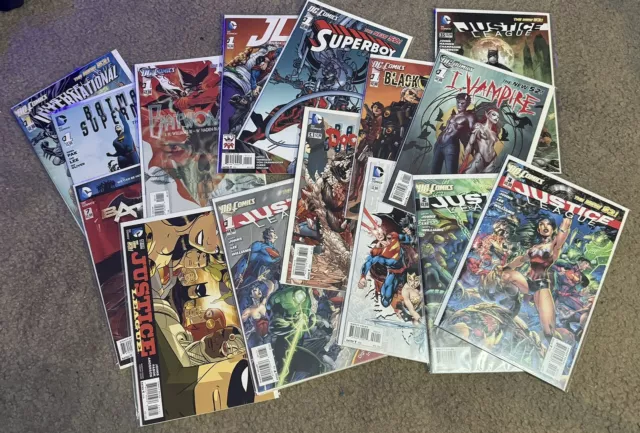 DC Comics New 52 Lot Of 15 (TONS OF #1s) BATMAN, JUSTICE LEAGUE, SUPERMAN NM-M