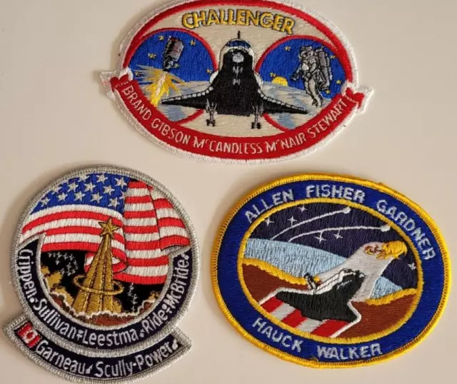 3 Patches Raumfahrt NASA STS 41B, 41G, 51A Aufnäher Sticker Astronauten