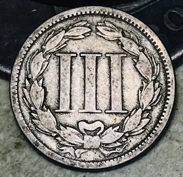 1865 Three Cent Nickel Piece 3C Civil War Date Choice US Type Coin CC18167