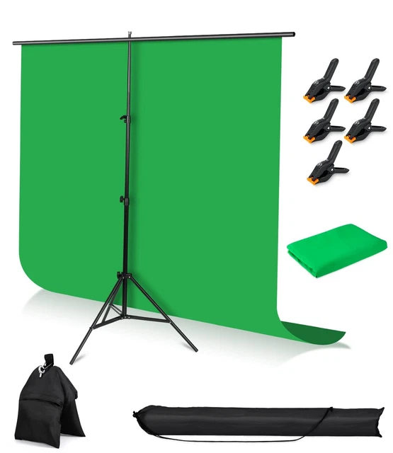 Sfondo Fotografico Kit, 2 x 1.5 Verde, con Sistea di 2 Supporti x2