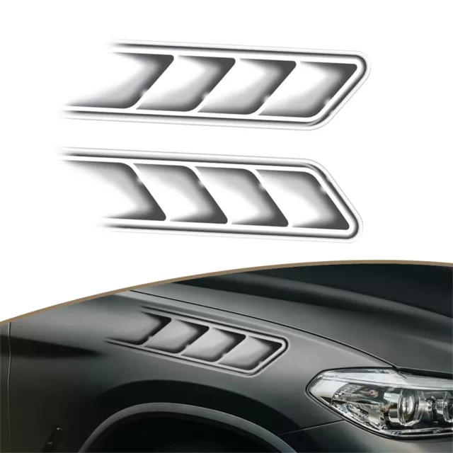 Car 3D Fake Side Air Intake Vents Outlet Decorative Stickers Shark