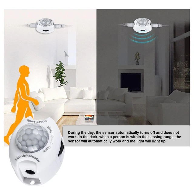 DC5V-24V Mini PIR Motion Sensor Switch Infrared for LED Strip Light Module I2