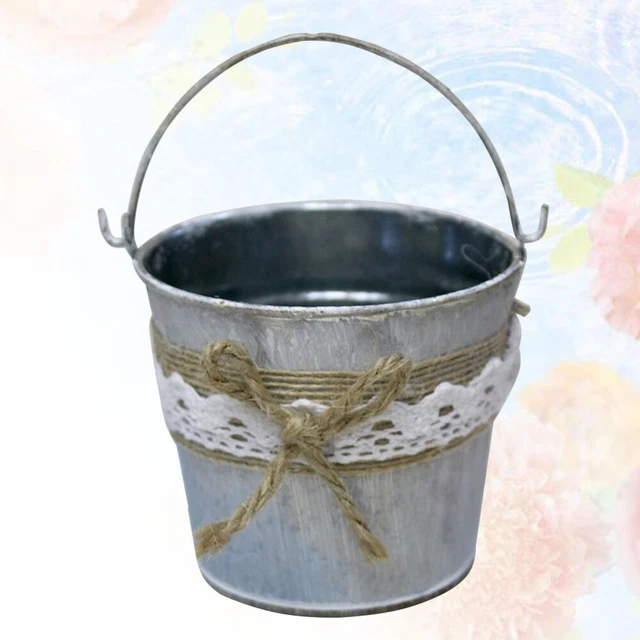SECCHIELLO PER FIORI in Ferro Con Papillon Da Stiro Vaso Decorazioni Di