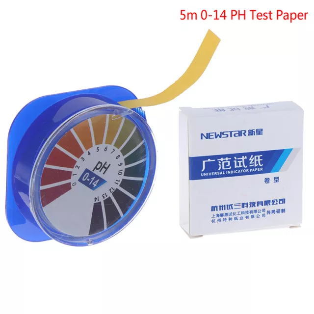 5m 0-14 Roll PH Alkaline Acid Indicator Test Paper StripsWater Urine Saliva S#DC