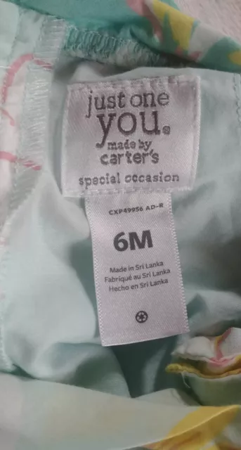 Carters baby girl floral print sleeveless dress  6 months infant outfit 3