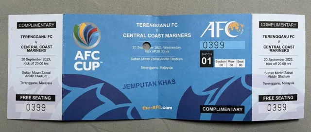 Collector's Ticket AFC Cup 2023/24 Terengganu FC - Central Coast Mariners (Blue)