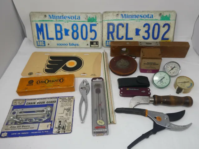 Wholesale Mixed Lot Vintage Tools Level Sharpening Stone Gauge License Plates