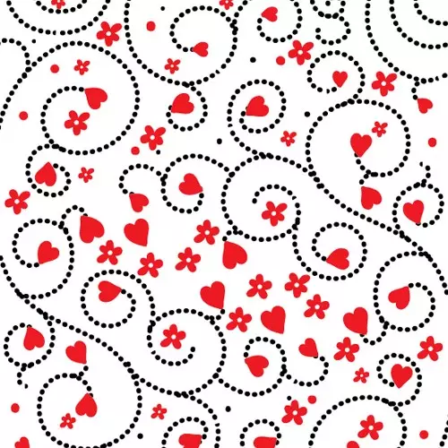 Red & Black Swirling Hearts Wrapping Gift Paper | Wedding Birthday Hampers Wrap 2