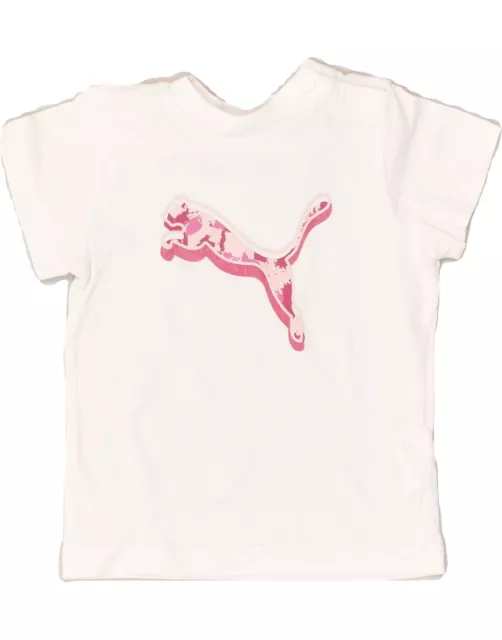 T-shirt grafica PUMA bambina 6-9 mesi cotone bianco BB23