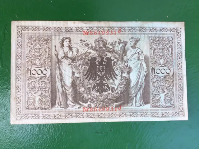 Reichsbanknote 1000 Mark Berlin, 21. April 1910 top Zustand und selten, Sammler