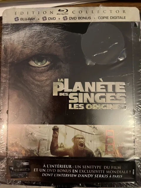 Blu-ray + DVD - La Planète Des Singes Les Origines -neuf Sous Blister