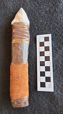 Replica Crafted Traditional Hafted Upper Paleolithic Flaked Tool Variant 17